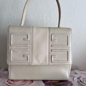 Givenchy Cream Leather Top Handle Handbag